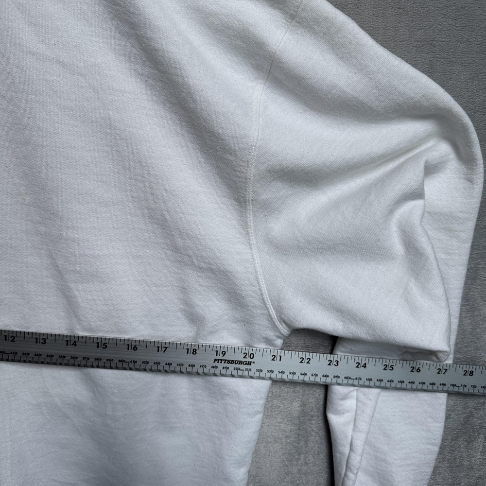 Champion Hoodie Mens Large White Rainbow Graphic Pullover Fleece Sweatshirt - Picture 9 of 9